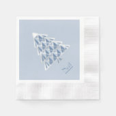 Joyoux Weihnachten Blue Paper Napkin Serviette (Vorderseite)