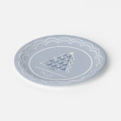 Joyoux Weihnachten Blue Scalloped Paper Plate Pappteller (Schrägansicht)