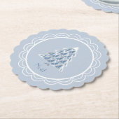 Joyoux Weihnachten Blue Scalloped Paper Untersetze Untersetzer (angewinkelt)