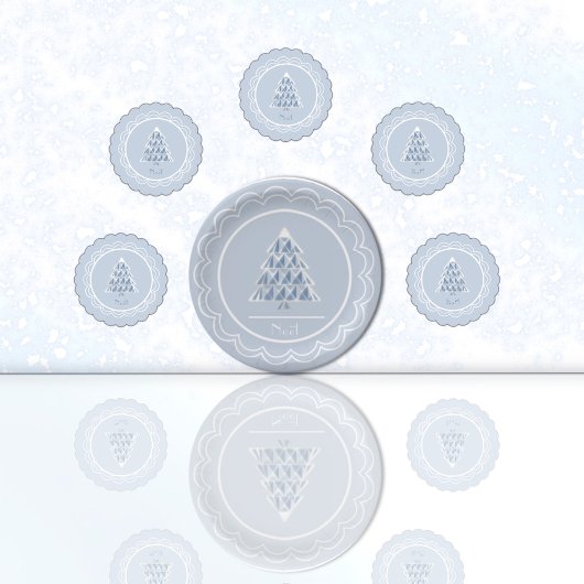 Joyoux Weihnachten Blue Scalloped Paper Untersetze Untersetzer