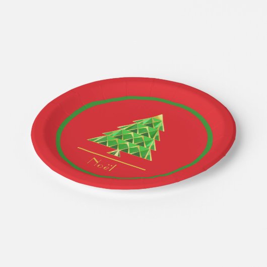 Joyoux Weihnachten Paper Plate Pappteller (Schrägansicht)