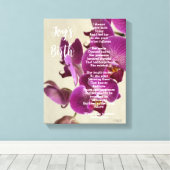 Joy's Birth Inspiration Gedicht Pink Orchids Leinwanddruck (Insitu (Holzboden))