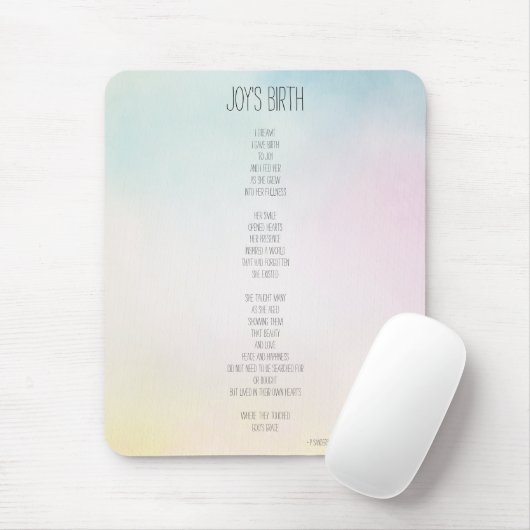 Joys Geburtsgedicht Inspiration Mousepad (Mit Mouse)