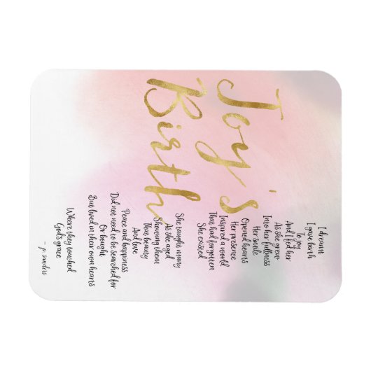 Joys Geburtsgedicht Magnet (Horizontal)