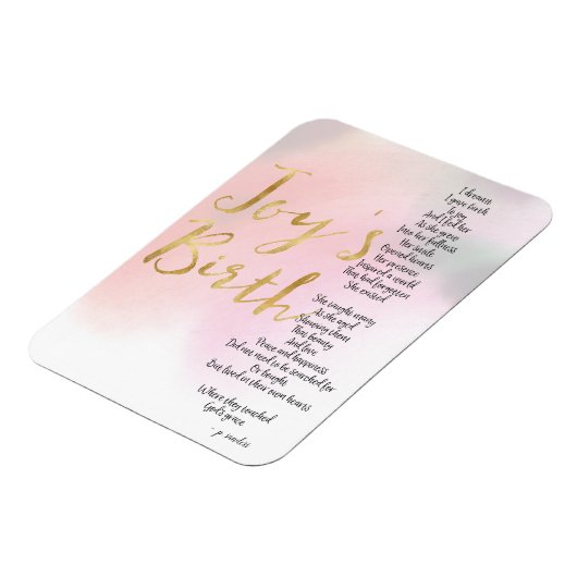 Joys Geburtsgedicht Magnet (Linke Seite)