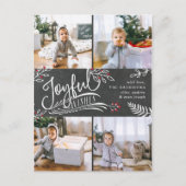 Joys Holiday Foto Collage Postkarte (Vorderseite)