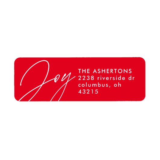 Joyscript Rote Weihnachtsfeiertage Rücksendeadress (Vorne)