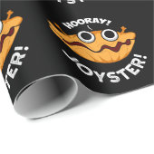 Joyster Funny Joyful Animal Oyster Pun Dark BG Geschenkpapier (Rolleneckpunkt)
