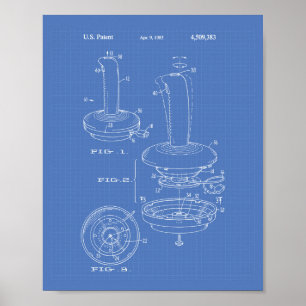 Joystick-Controller 1985 Patentart Blueprint Poster