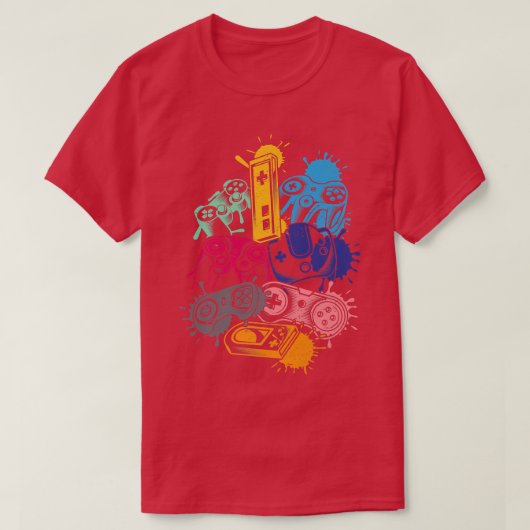 Joystick-Controller Video-Game-Player-Konsolenspie T-Shirt (Design vorne)