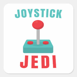 Joystick Jedi Lustiger Retro-Spieler Papa Quadratischer Aufkleber