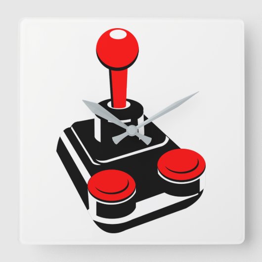 Joystick Quadratische Wanduhr (Vorderseite)