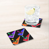 Joystick Retro Vintage 90er Jahre Grafik Rechteckiger Pappuntersetzer (Vor Ort)