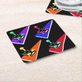 Joystick Retro Vintage 90er Jahre Grafik Rechteckiger Pappuntersetzer (angewinkelt)