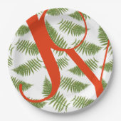 Joytypografie Zitat Rot und Grün Weihnachten Pappteller (Vorderseite)