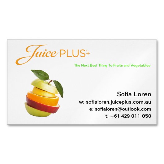 JP+ Magnet geschnittenes Frucht-orange Logo (Vorderseite)