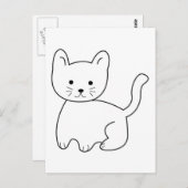 Jpgcat CARTOON SKETCH ZEICHNEND KITTEN CAT PETS AN Postkarte (Vorne/Hinten)
