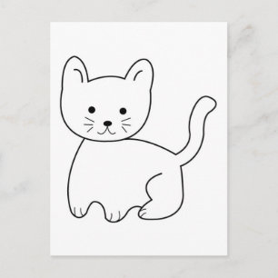 Jpgcat CARTOON SKETCH ZEICHNEND KITTEN CAT PETS AN Postkarte