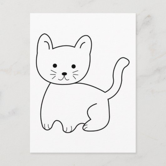 Jpgcat CARTOON SKETCH ZEICHNEND KITTEN CAT PETS AN Postkarte (Vorderseite)