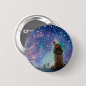 jPoodle dog looking to the starry sky inspiration Button (Vorne & Hinten)