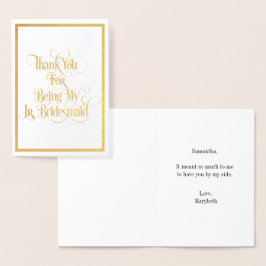 Jr Bridesmaid Vielen Dank Gold Foil Card Folienkarte