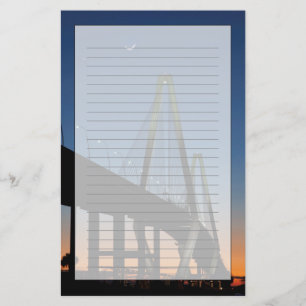 Jr.-Brücke Arthur-Ravenel an der Dämmerung Briefpapier