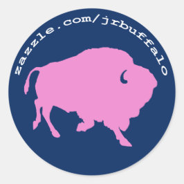 JR Buffalo-Shop-Adresse auf Aufklebern Runder Aufkleber
