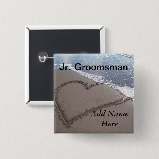 Jr-Trauzeuge-Strand-Hochzeits-Knopf Button (Vorne & Hinten)