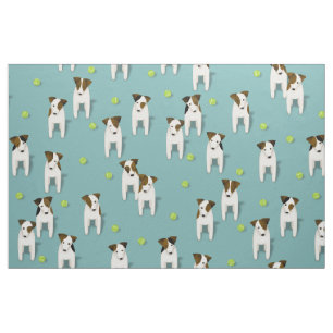 JRT PRT Terrier Hunde Tennisbälle aquamarin Stoff
