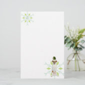 JRT Santa Dog | Grüne Weihnachten | Monogramm Briefpapier (Stehend Vorderseite)