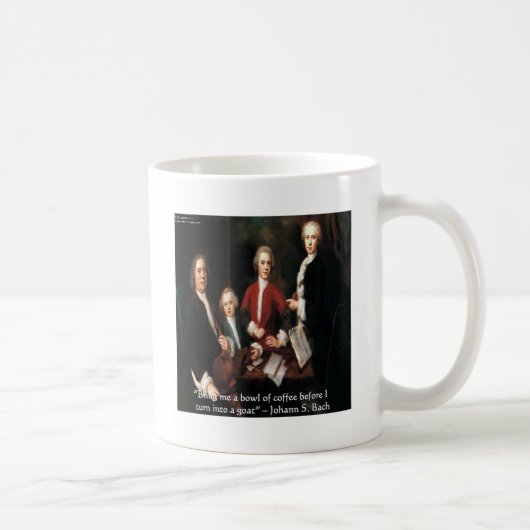 JS Bach Grafik & Lustige Kaffee Zitate Geschenke & Kaffeetasse (Rechts)