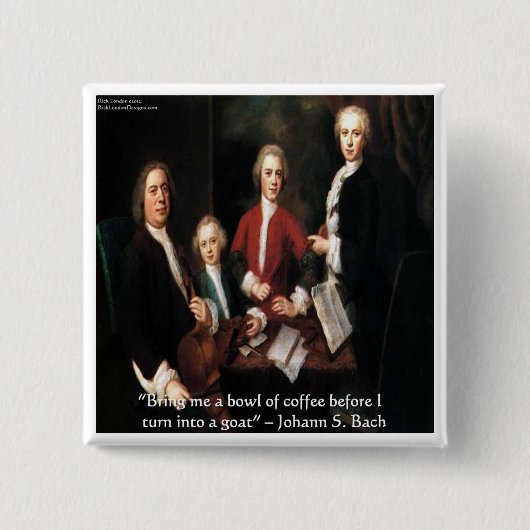 JS Bach Graphic & Funny Coffee Quote Geschenke & C Button (Vorderseite)