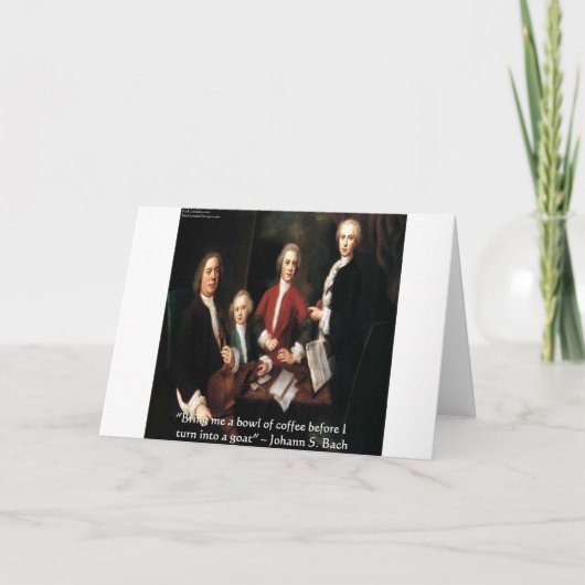 JS Bach Graphic & Funny Coffee Quote Geschenke & C Karte (Vorderseite)