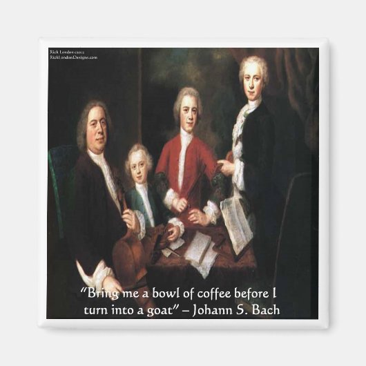 JS Bach Graphic & Funny Coffee Quote Geschenke & C Magnet (Vorne)
