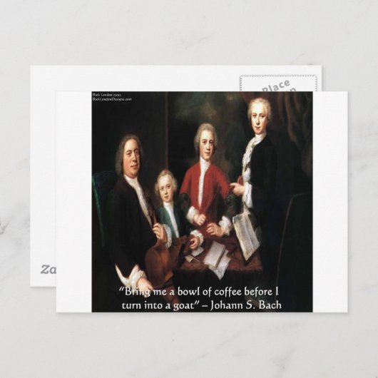 JS Bach Graphic & Funny Coffee Quote Geschenke & C Postkarte (Vorne/Hinten)