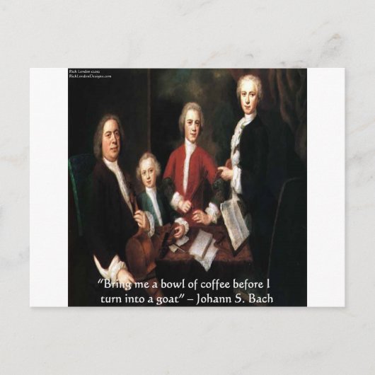 JS Bach Graphic & Funny Coffee Quote Geschenke & C Postkarte (Vorderseite)