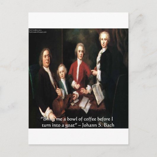 JS Bach Graphic & Funny Coffee Quote Geschenke & C Postkarte (Vorderseite)