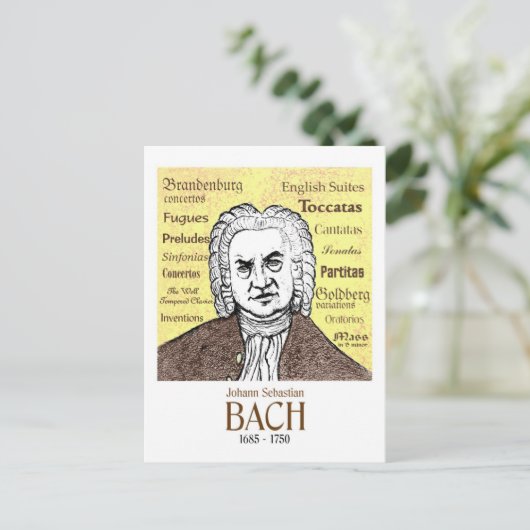JS Bach Postkarte (Stehend Vorderseite)