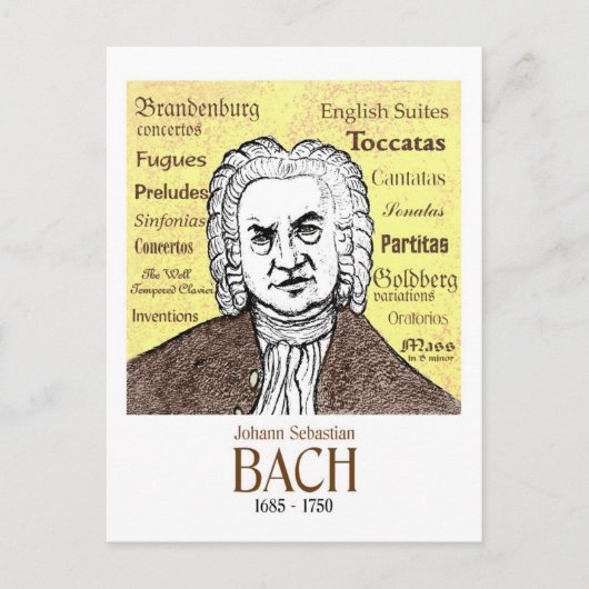 JS Bach Postkarte (Vorderseite)