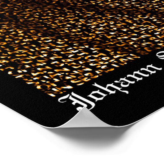 JS-Bach-Textportrait Poster (Ecke)