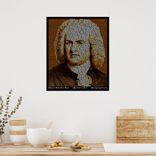 JS-Bach-Textportrait Poster (Küche)