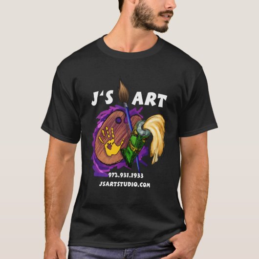 Js Kunst-Studio-Schwarz-T-Shirt T-Shirt (Vorderseite)