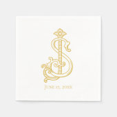 JS Monogram SJ Monogram Wedding Napkins Serviette (Vorderseite)