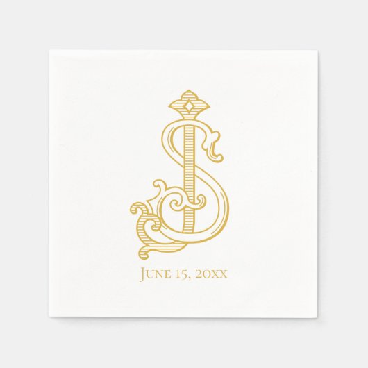 JS Monogram SJ Monogram Wedding Napkins Serviette (Vorderseite)