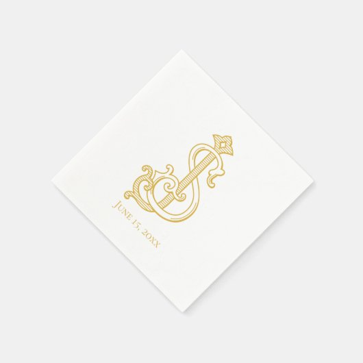 JS Monogram SJ Monogram Wedding Napkins Serviette (Ecke)