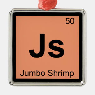 Js - Riesengarnele Chemie Periodensystem Symbol Silbernes Ornament
