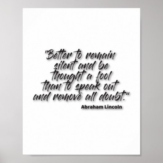 JSR 1. "Lieber schweigen und nachgedacht werden.. Poster (Vorne)