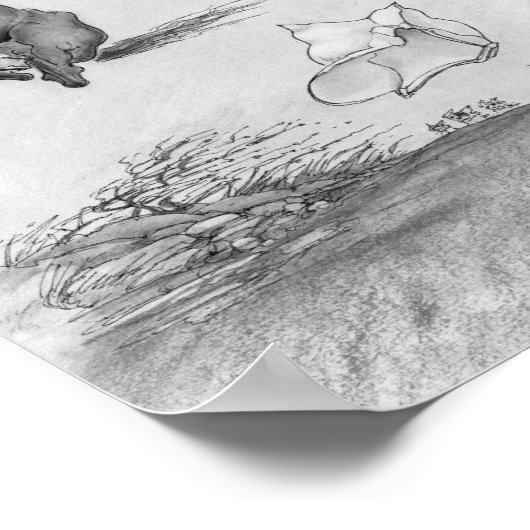 JT08 "A Quiet Hack" schwarz-weiß Poster (Ecke)