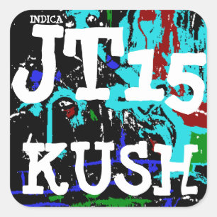 JT15 INDICA KUSH QUADRATISCHER AUFKLEBER