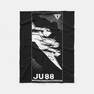 Ju 88 Ww2 deutsches Flugzeug Vintage 1941 Grafik Fleecedecke